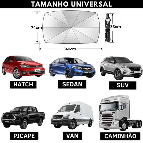 Protetor Solar Automotivo Para-Brisa Carro Universal Protexcar™ + Brinde Exclusivo (40% OFF SOMENTE ATÉ HOJE 23:59🔥)