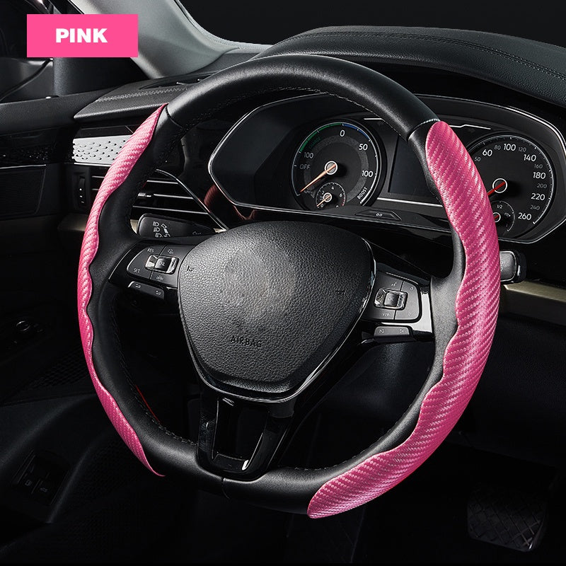 Capa de Volante de Carro Protetora Carbono Proteção Direção Tampa do Volantes Universal Antiderrapante Resistente Veicular