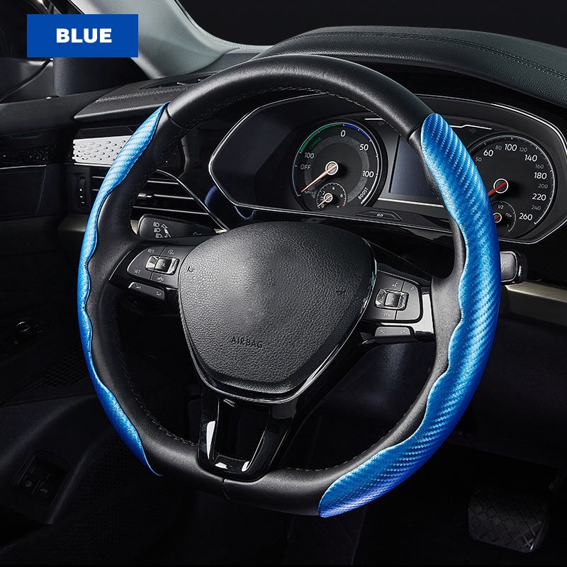 Capa de Volante de Carro Protetora Carbono Proteção Direção Tampa do Volantes Universal Antiderrapante Resistente Veicular